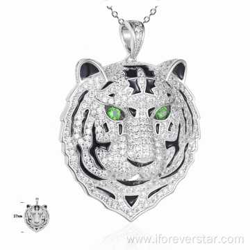 Street Trend Retro Tiger Head Pendant Necklace Jewelry